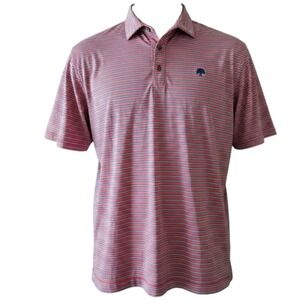 FootJoy Men's Polo Shirt Striped Performance Pink Blue Size XL